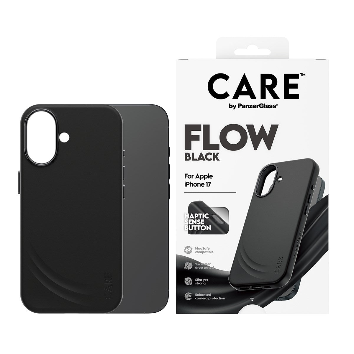 CARE by PanzerGlass® FLOW Case Sort m. Haptic Button & MagSafe iPhone 17